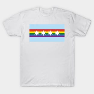 City of Chicago Flag for Gay Pride T-Shirt